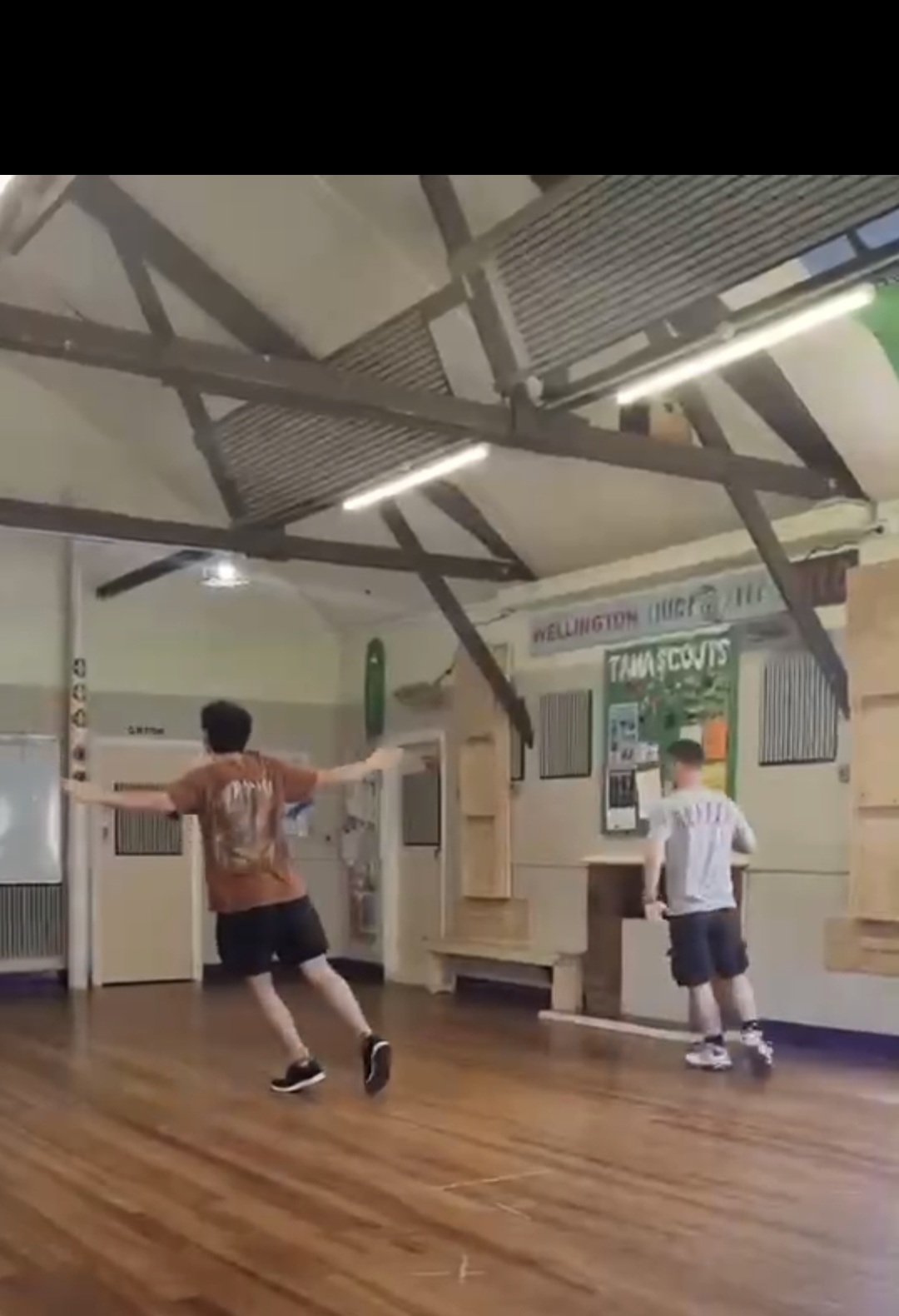 Dancers moving across the floor at Tawa Scout Hall