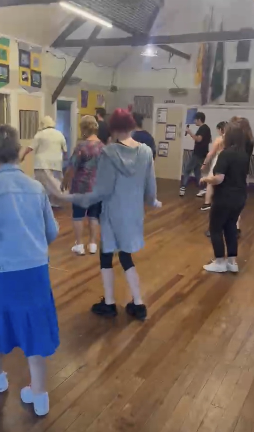 Line dancers stepping together at Tawa Scout Hall